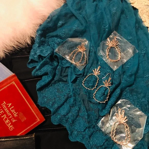 Rose Gold Pineapple Shaped Earrings - Picture 3 of 6